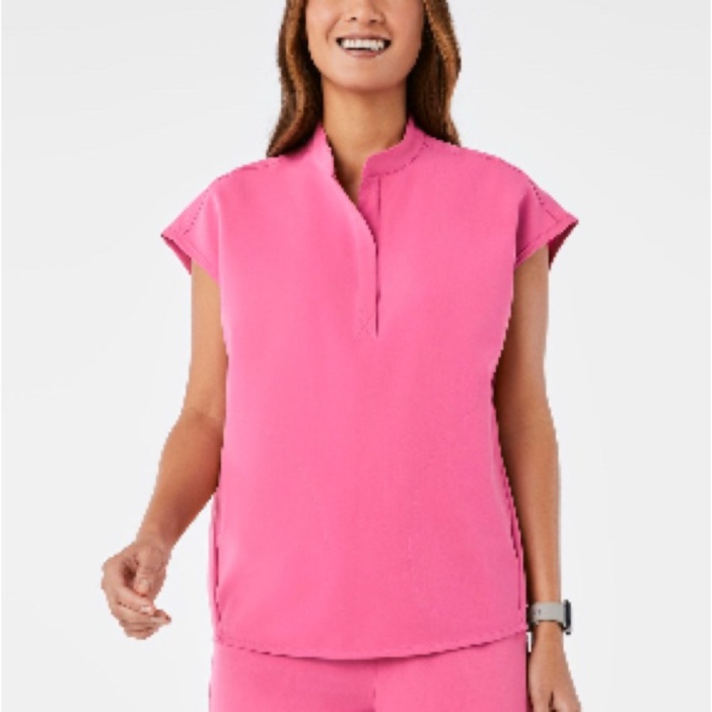 Figs Bright Pink Women's scrub oversized top and Zamora jogger pants limited